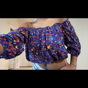 Forever 21 Off shoulder floral crop top